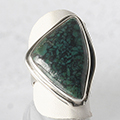 пръстен сребро зелен камък хризокола