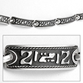 Мъжка сребърна гривна със символи, изработена от 5 елемента.